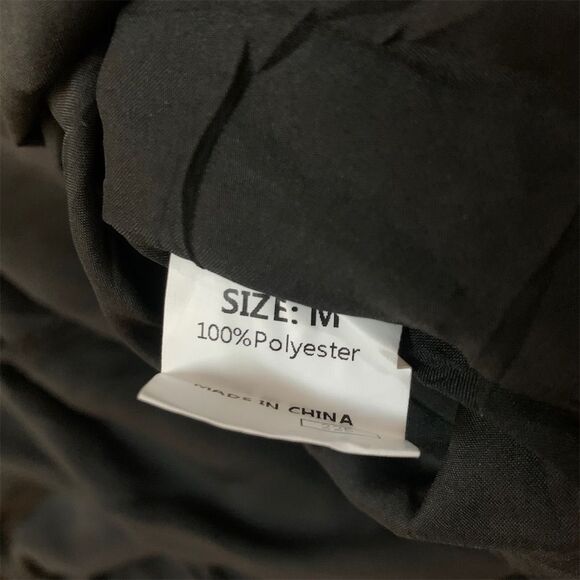 ☘️Sold☘️ NWOT Women's Black Square Neck Lantern Sleeve Ruffle Hem Dress Size M - Picture 8 of 8